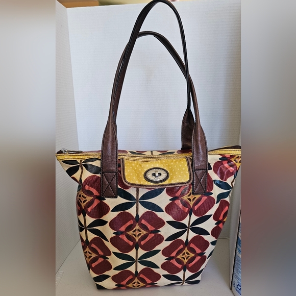 Fossil Marroon Flower Tote - Picture 1 of 11